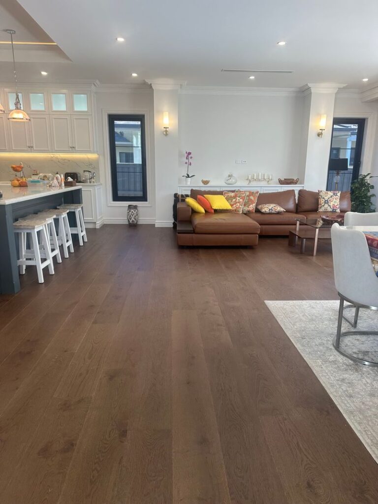 Engineered Timber Dark Brown Kitchen Loungeroom